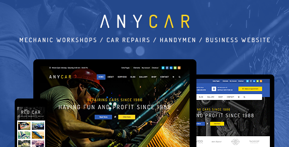 AnyCar v119 - WordPress тема для автосервиса